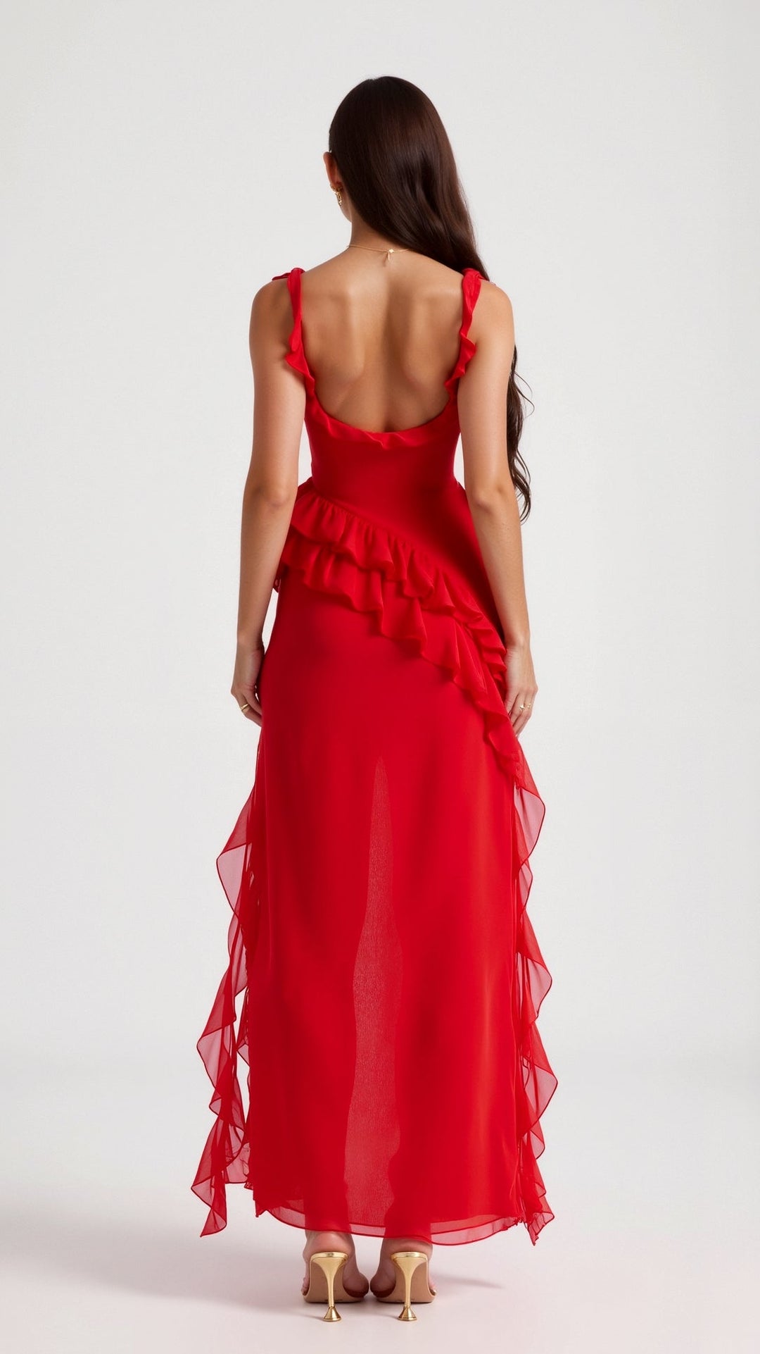 Women's Prom Dress | Ruffled with Slit Maxi