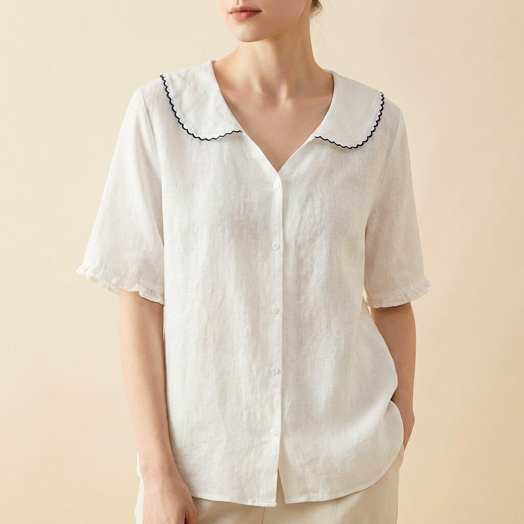 Clara Cotton-Linen Blouse
